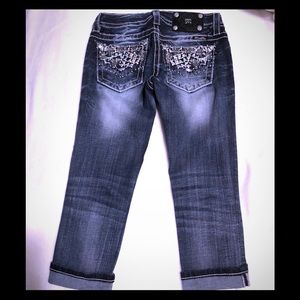 MISS ME CROP RHINESTONE JEANS